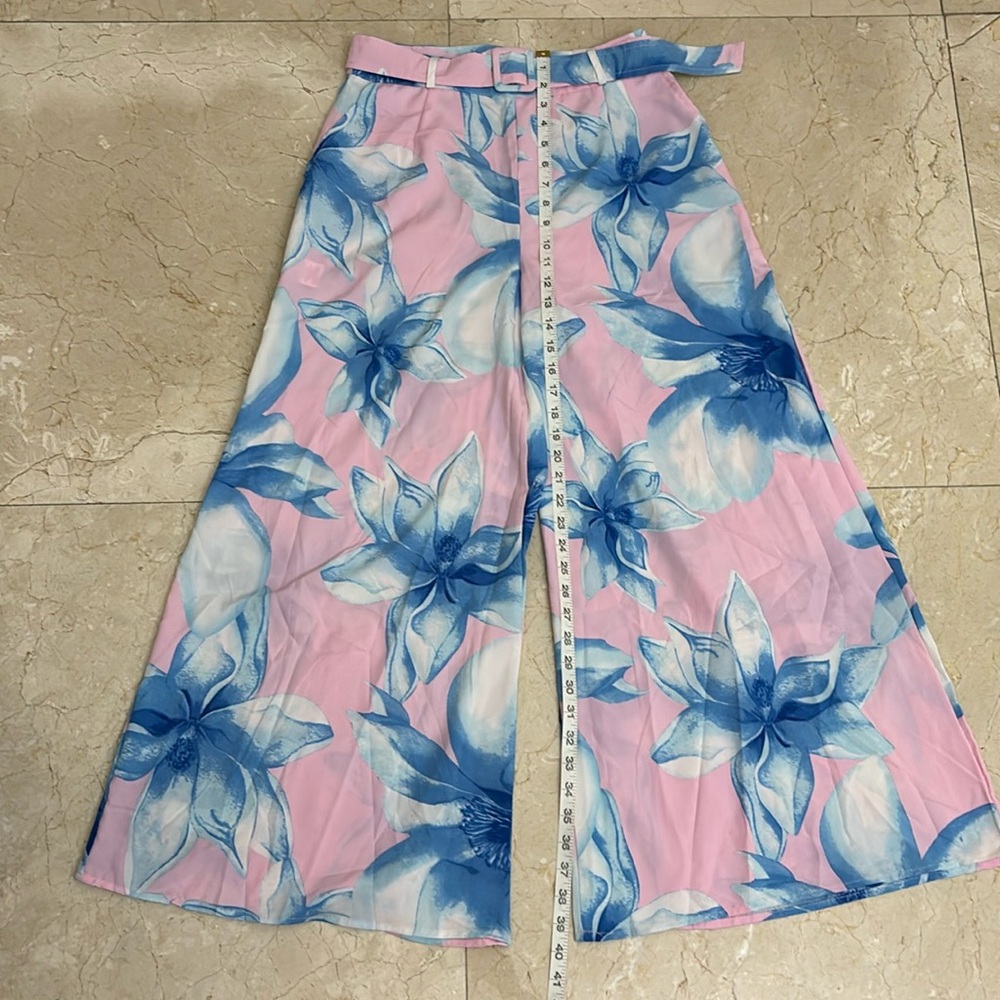 NWOT✨Wide Leg✨Palazzo Culottes✨Trouser Pants ✨Sz: 10✨Tropical Floral Print✨